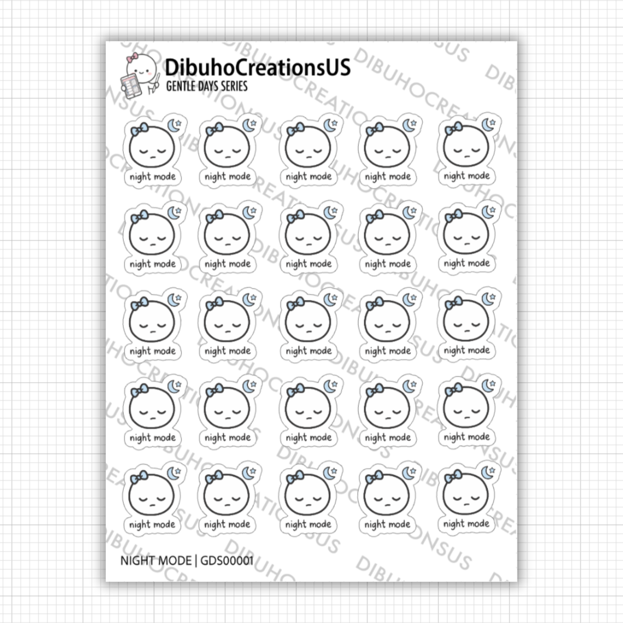 Night Mode Sticker Sheet