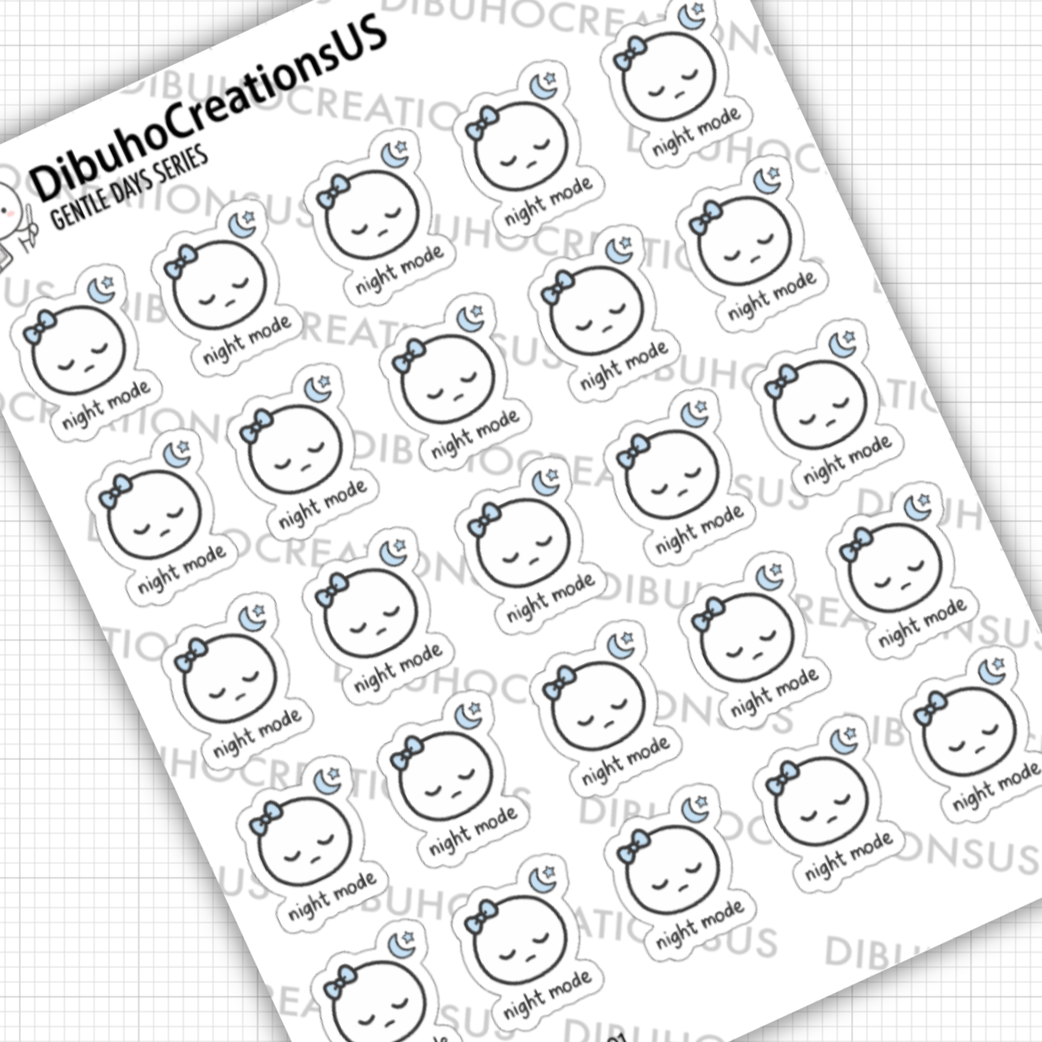 Night Mode Sticker Sheet