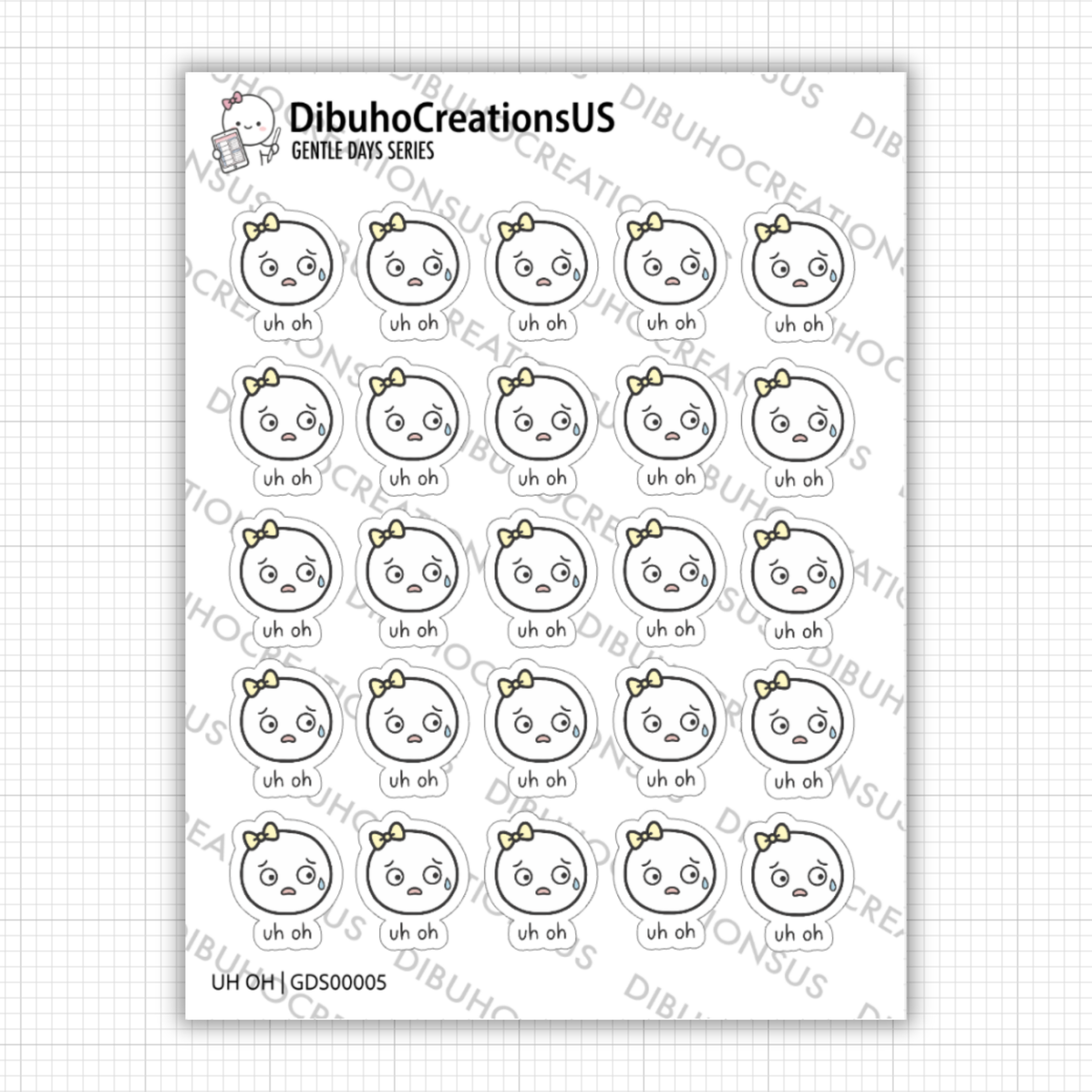 Uh Oh Sticker Sheet